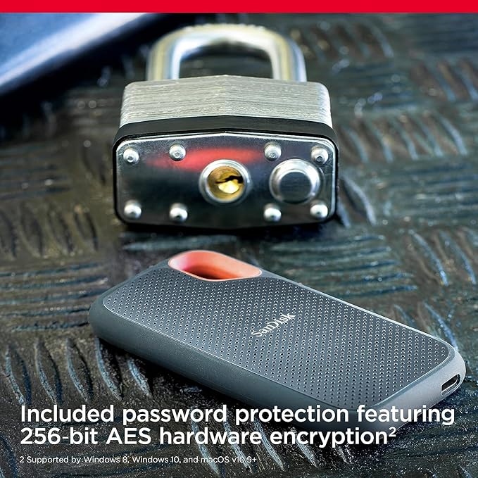 SANDISK EXTREME 2TB PORTABLE SSD UP TO 1050 MBS SDSSDE61-2T00-G25 thumbnail 6