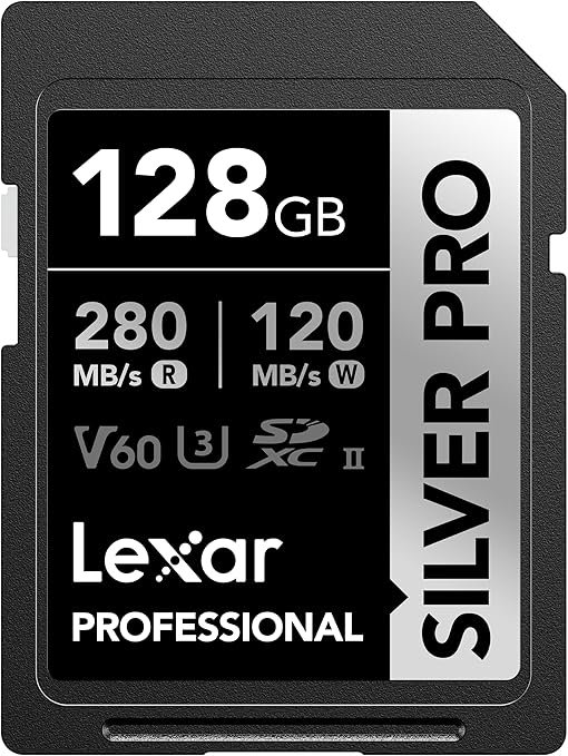 LEXAR PROFESSIONAL SILVER PRO SDXC UHS-II CARDS 280MBPS-128GB LSDSIPR128G-BNNNG