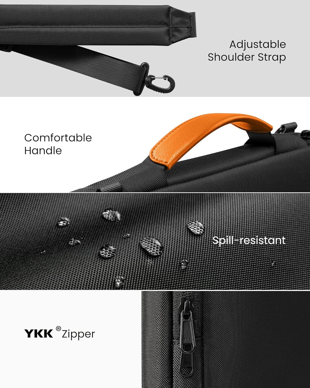 TOMTOC DEFENDER A40 13.5-14 INCH LAPTOP SHOULDER BAG BLACK A40D3D1 thumbnail 3