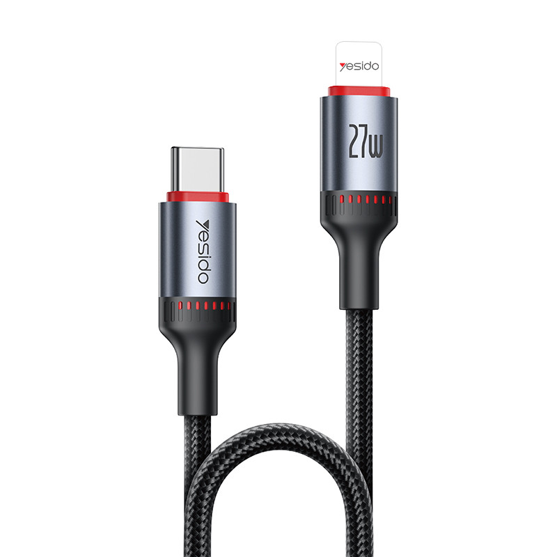 YESIDO 27W USB-C TO LIGHTNING CABLE 2M BLACK CA184