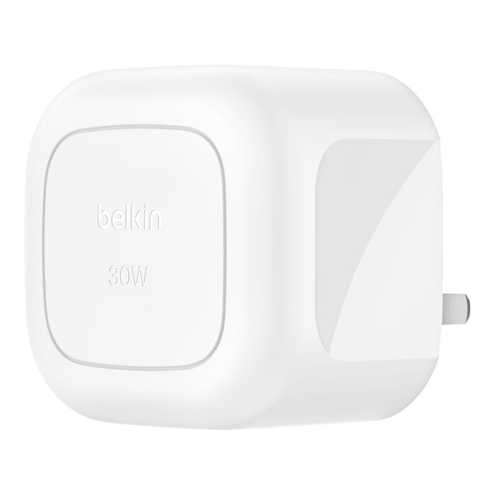 BELKIN BOOST CHARGE COMPACT USB C WALL CHARGER 30W WHITE WCA008MYWH