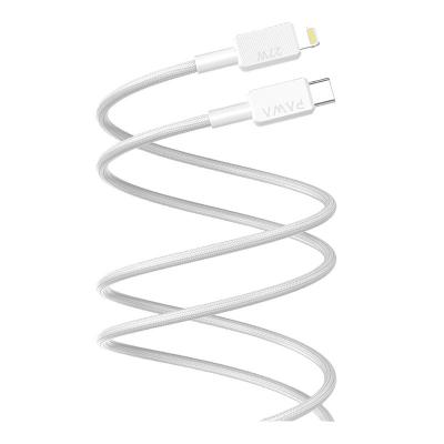 PAWA EL CARO SERIES USB C TO LIGHTNING 27W PREMIUM BRAIDED CABLE 2M WHITE PW-20BD27CL-WH