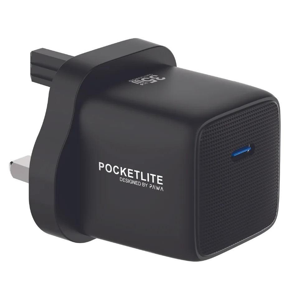PAWA POCKETLITE TRAVEL CHARGER TYPE-C PORT GAN PD35W  BLACK PW-PL30WUK-BK