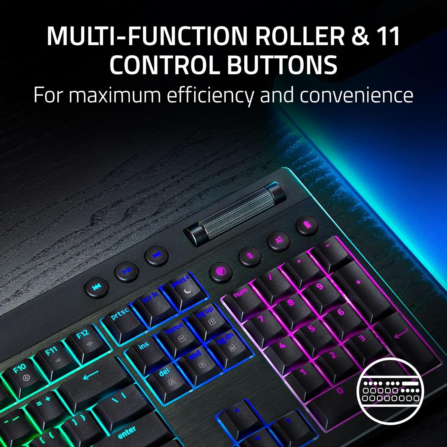 RAZER BLACKWIDOW V4 HYPERSPEED WIRELES GAMING KEYBOARD YELLOW LINEAR SW RZ03-05271500-R3M1 thumbnail 5
