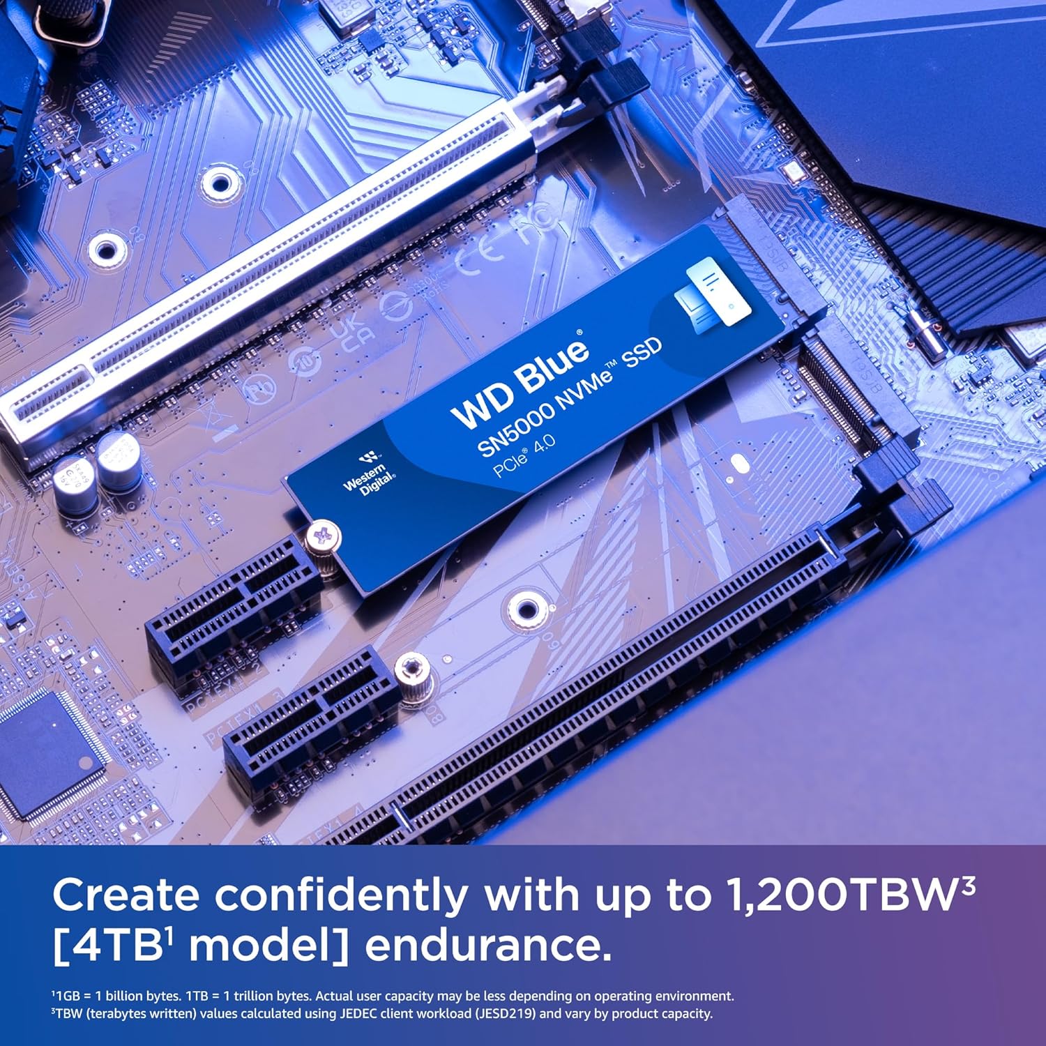 WD INTERNAL SSD 1TB SN5000 M.2 NVME 2280 PCIE 4.0 BLUE WDS100T4BOE thumbnail 5
