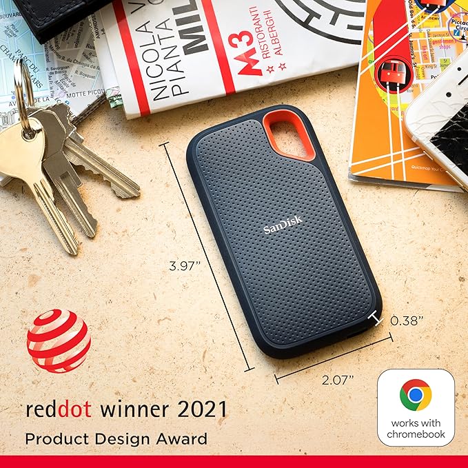 SANDISK EXTREME 2TB PORTABLE SSD UP TO 1050 MBS SDSSDE61-2T00-G25 thumbnail 2