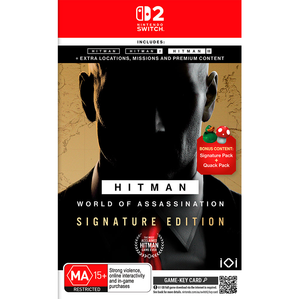 NINTENDO SWITCH 2 HITMAN WORLD OF ASSASINATON GAME CD