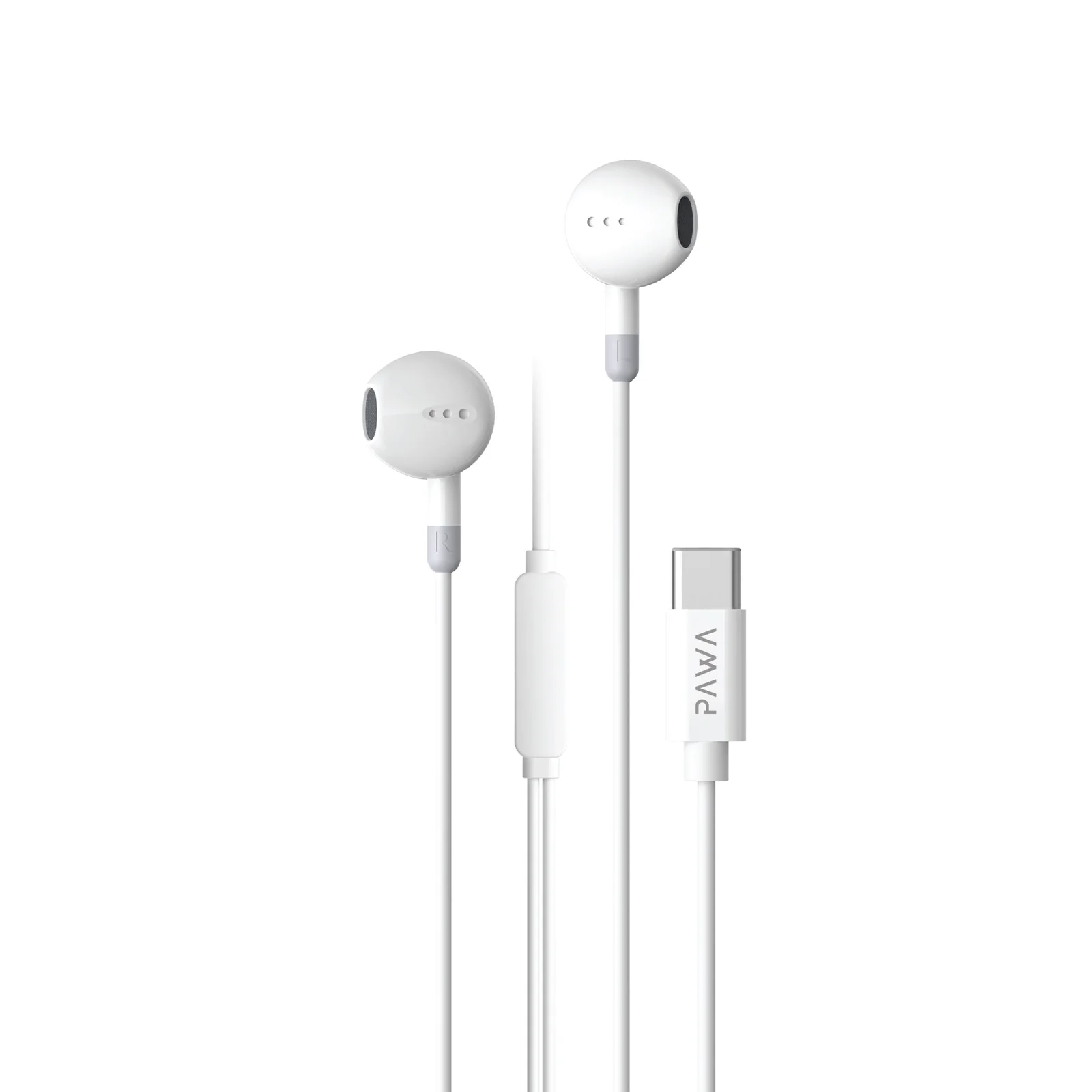 PAWA CHORDS LITE EDITION STEREO EARPHONE WITH TYPE-C CONNECTOR WHITE PW-TCEP25-WH