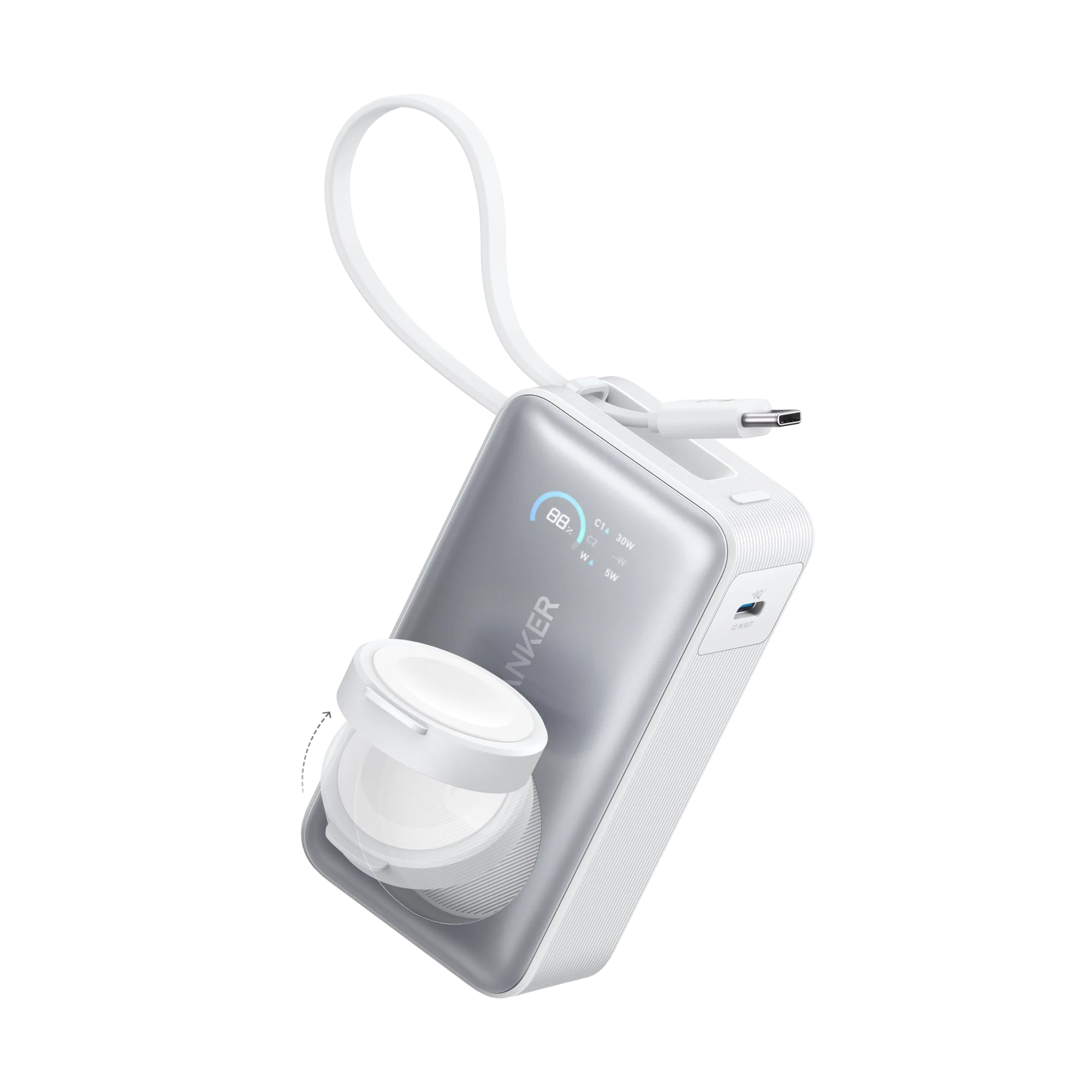 ANKER MAGGO 10K 35W USB C 5W WIRELESS POWERBANK WHITE A1657H21