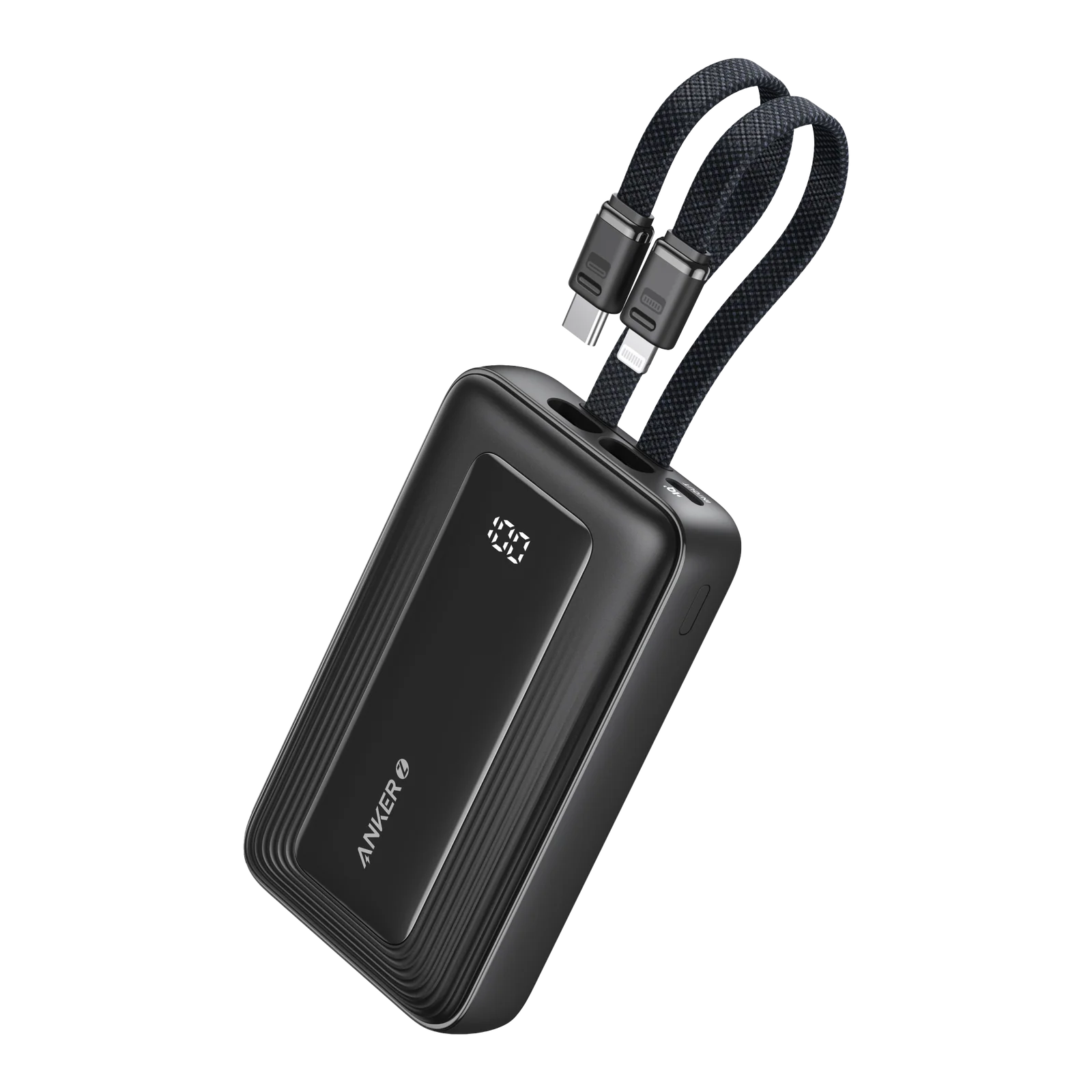 ANKER ZOLO POWER BANK 10K 35W BUILT IN DUAL USB C CABLES BLACK A1680H12