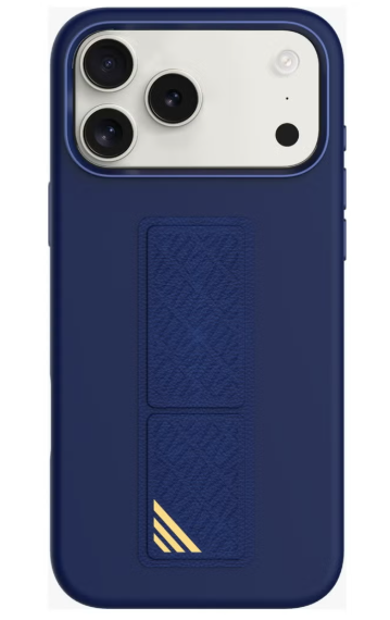 LEVELO IPHONE 17 PRO MORPHIX SILICONE CASE WITH LEATHER GRIP DARK BLUE LVLMRPS17PDBK