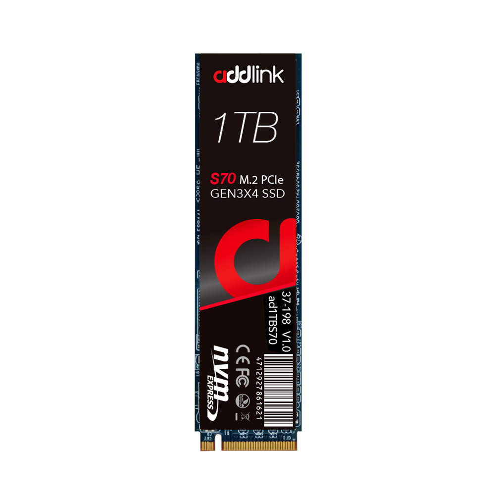 ADDLINK S70 LITE NVME M.2 2280 PCI-E GEN 3X4 1TB SSD BLACK AD1TBS70LTM2P