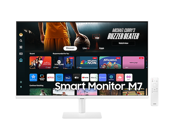 Samsung 32" 4ms 60Hz Smart Monitor M7 M70D UHD White LS32DM703UMXUE