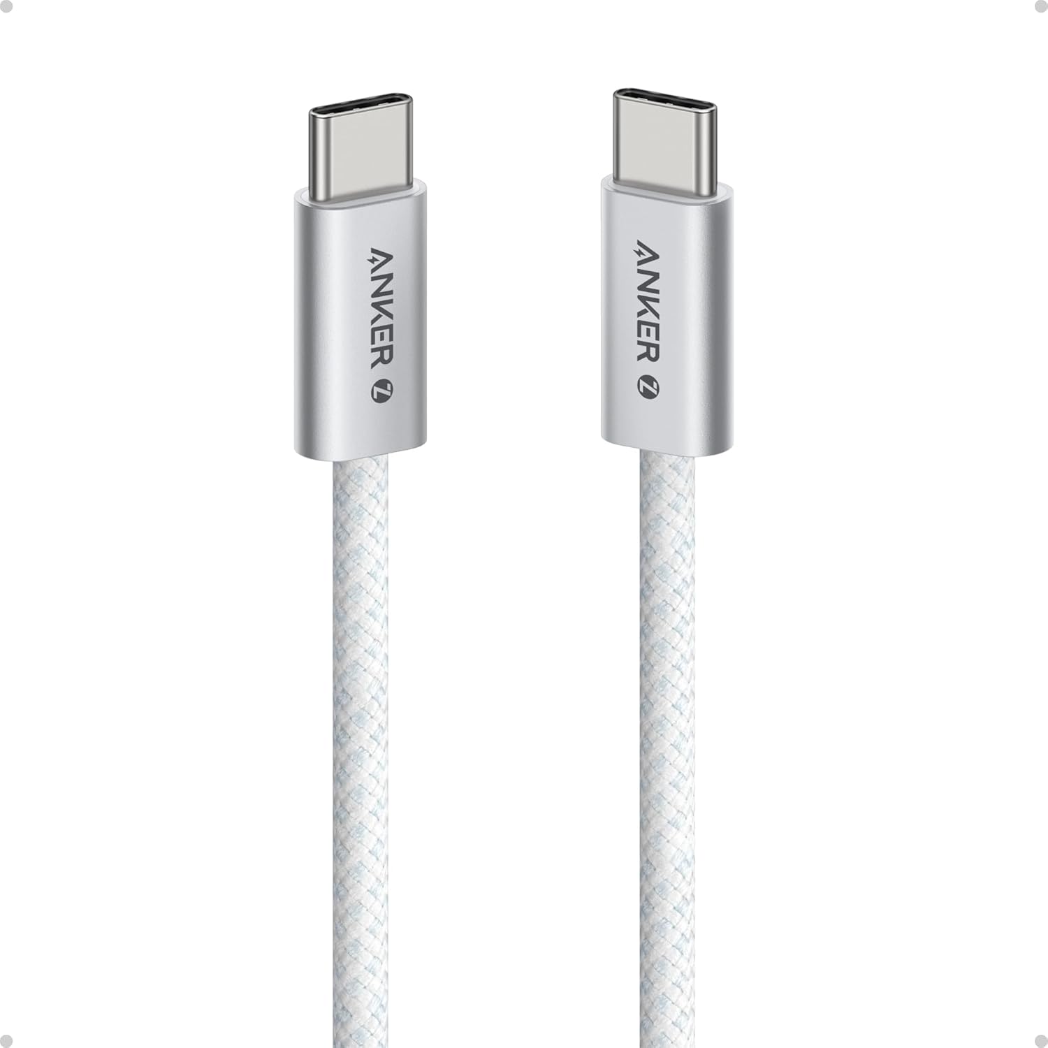 ANKER ZOLO USB-C TO USB-C CABLE 240W BRAIDED 3.3FT WHITE A8060H21