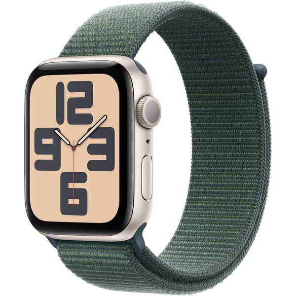 APPLE WATCH SE 2ND GENERATION 40MM GPS STARLIGHT ALUMINIUM WITH LAKE GREEN SPORT LOOP MXEH3