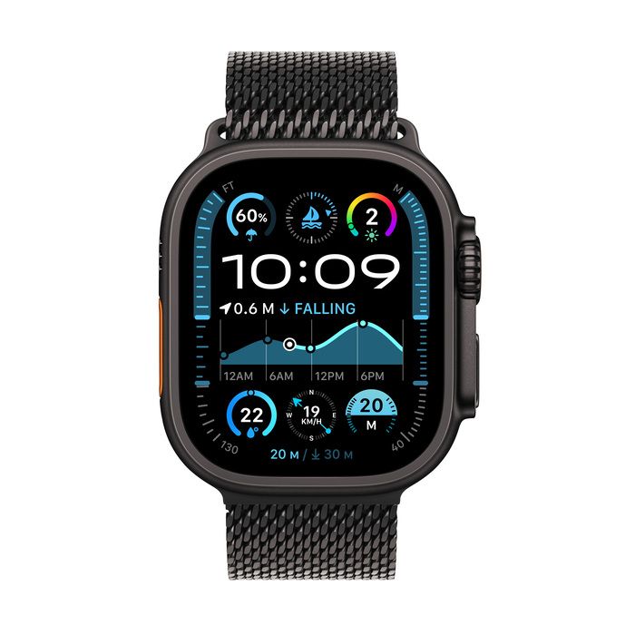 APPLE WATCH ULTRA 2 49MM (2024) GPS + CELLULAR BLACK TITANIUM CASE WITH BLACK MILANESE LOOP BAND MX5U3