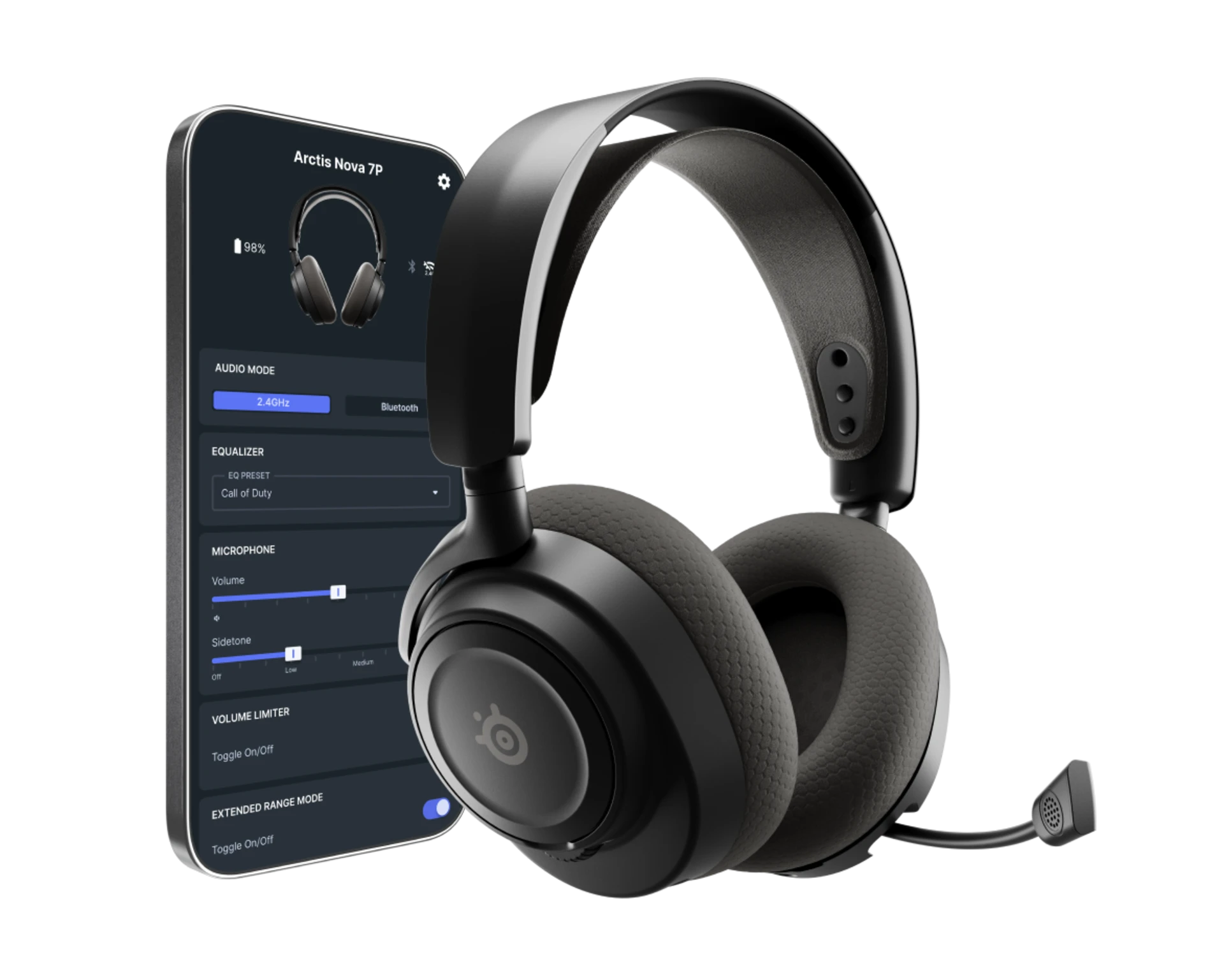 STEELSERIES ARCTIS NOVA 7P GEN 2 WIRELESS GAMING HEADSET BLACK 61744 thumbnail 2