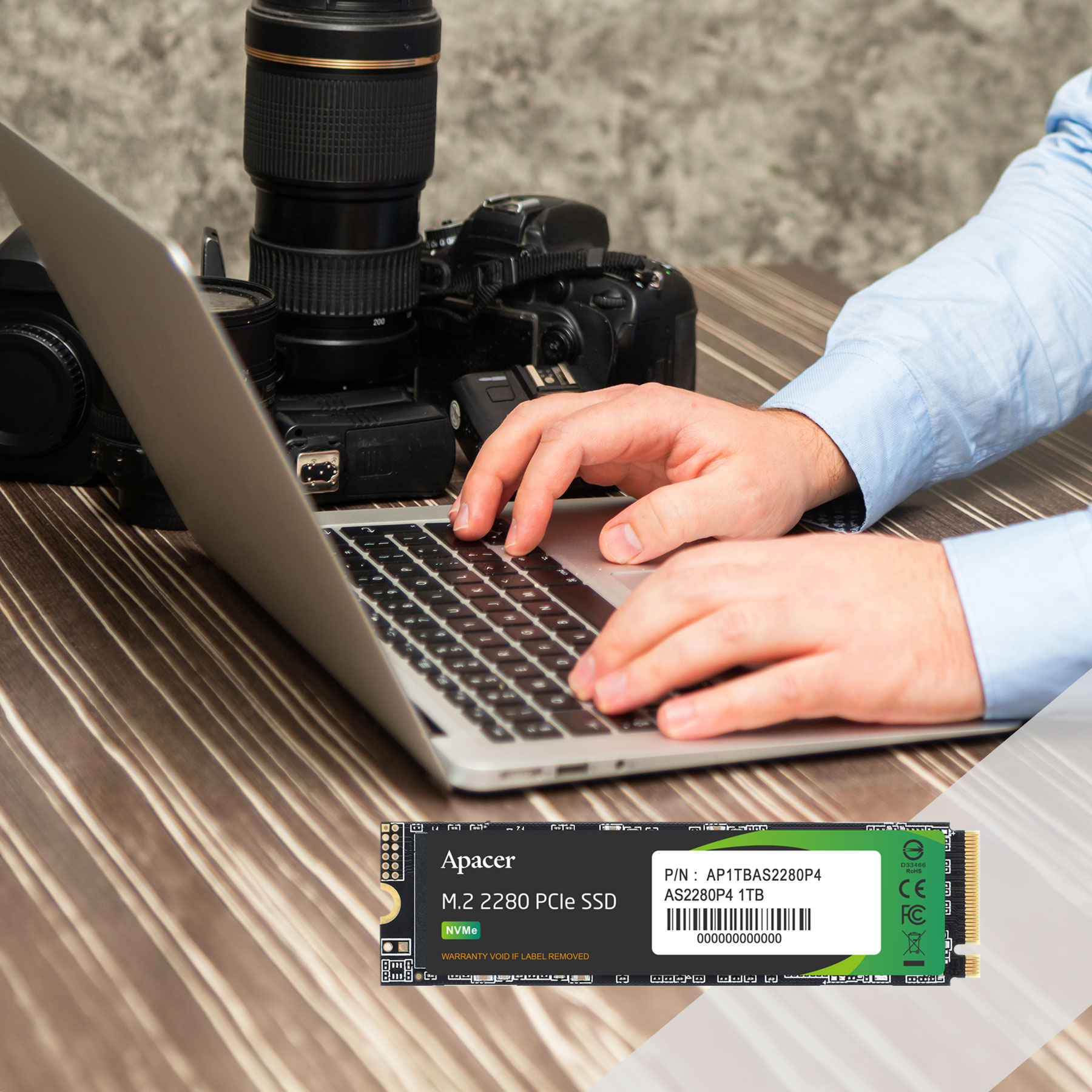 APACER AS2280P4X 1TB M.2 2280 PCIE GEN3X4 NVME SSD AP1TBAS2280P4X-1 thumbnail 3