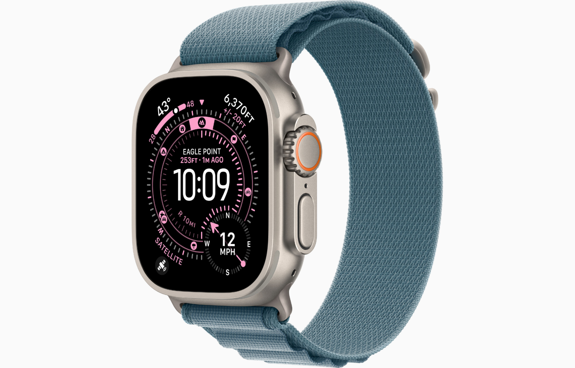 APPLE WATCH ULTRA 3 GPS + CELLULAR 2025 NATURAL TITANIUM CASE WITH LIGHT BLUE ALPINE LOOP BAND MEDIUM MEWM4
