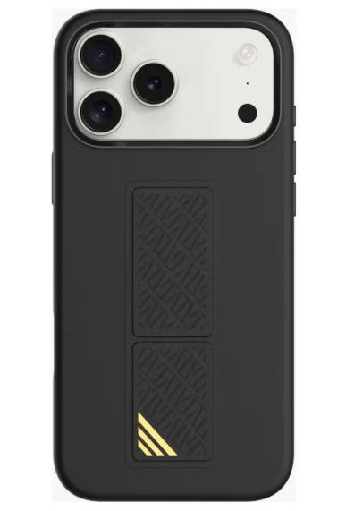 LEVELO IPHONE 17 PRO MORPHIX SILICONE CASE WOTH LEATHER GRIP BLACK LVLMRPS17PBK
