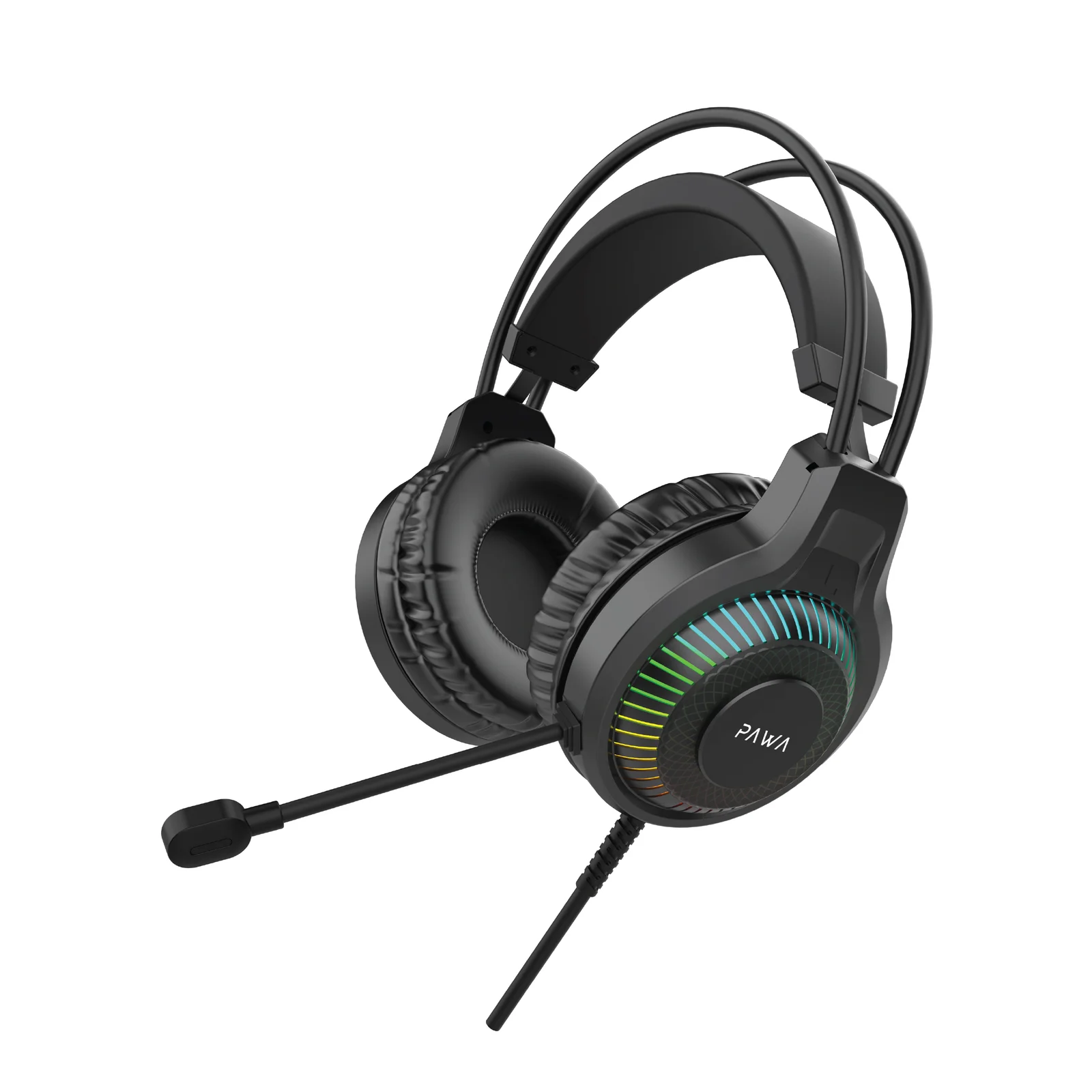 PAWA VANGUARD GAMING SERIES GLARE WIRED GAMING HEADPHONE WITH 3.5MM+USB PLUG BLACK PW-VGSRHF24-BK