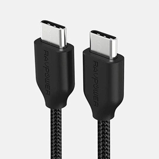 RAVPOWER NYLON BRAIDED TYPE-C TO TYPE-C BLACK RP-CB018