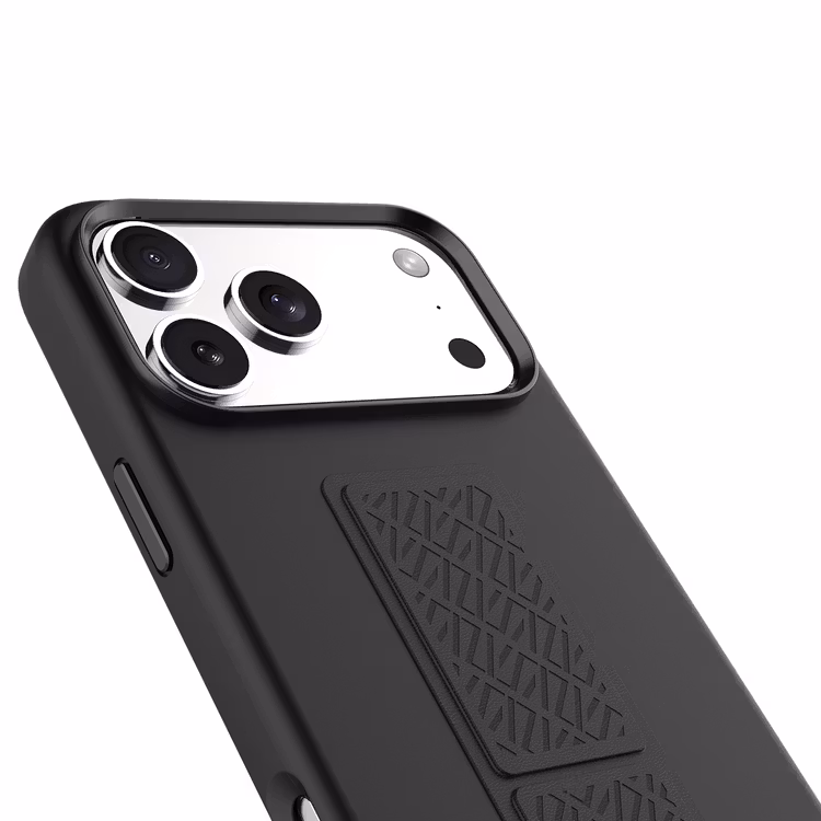 LEVELO IPHONE 17 PRO MAX MORPHIX SILICONE CASE WOTH LEATHER GRIP BLACK LVLMRPS17PMBK thumbnail 5