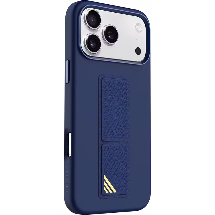 LEVELO IPHONE 17 PRO MORPHIX SILICONE CASE WITH LEATHER GRIP DARK BLUE LVLMRPS17PDBK thumbnail 2