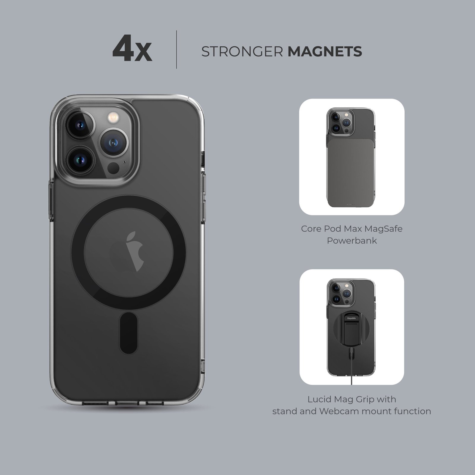 BLUPEBBLE IPHONE 15 PRO MAX HYBRID MAG COMPATIBLE WITH MAGSAFE CRYSTAL CASE thumbnail 8