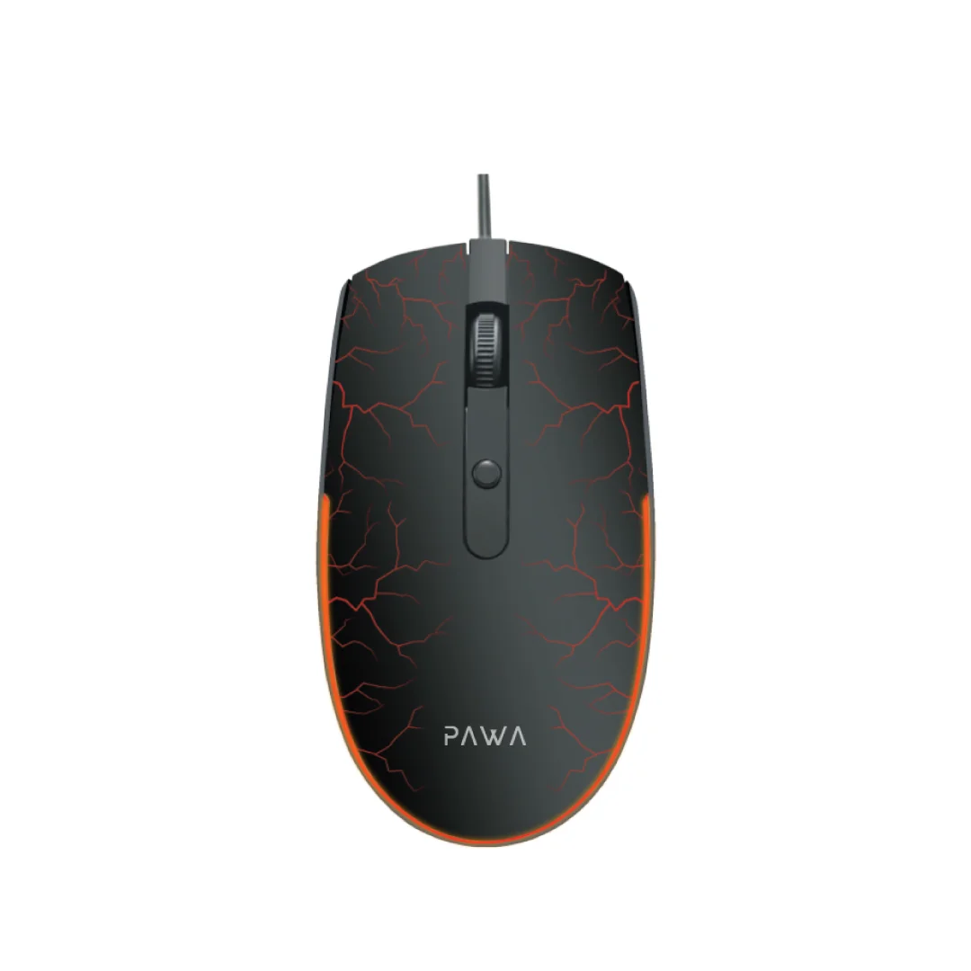 PAWA WIRED GAMING MOUSE WITH 1600DPI BLACK PW-MWGMRGB7-BK