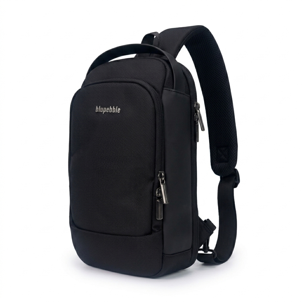 BLUPEBBLE ATLAS CHEST BAG BLACK BP-ATLAS-BK