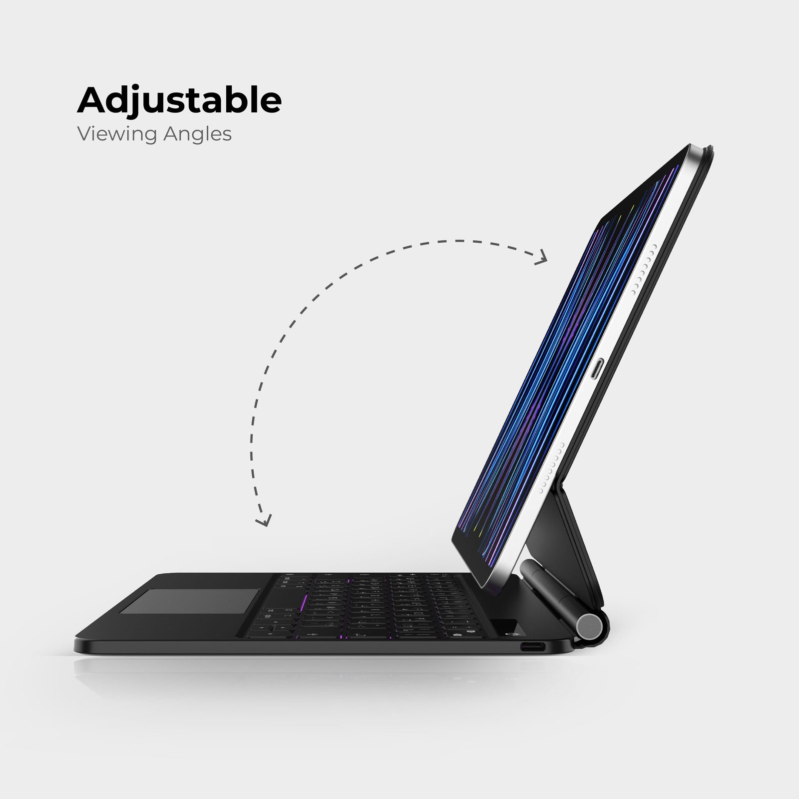 BLUPEBBLE APPLE IPAD 12.9 INCH MAGIC FOLIO KEYBOARD WITH TRACKPAD ENG/ARB BP-FOLIO-MT129INBK-AR-EN- thumbnail 2