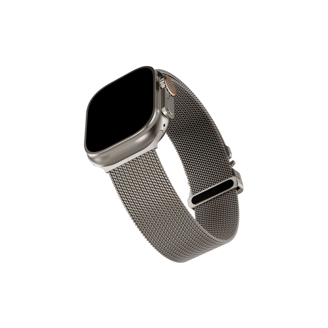 BLUPEBBLE LUXORA STAINLESS STEEL MILANESE LOOP WATCH BAND WITH EXQUISITE WOVWN DESIGN BP-LUXOR-TI