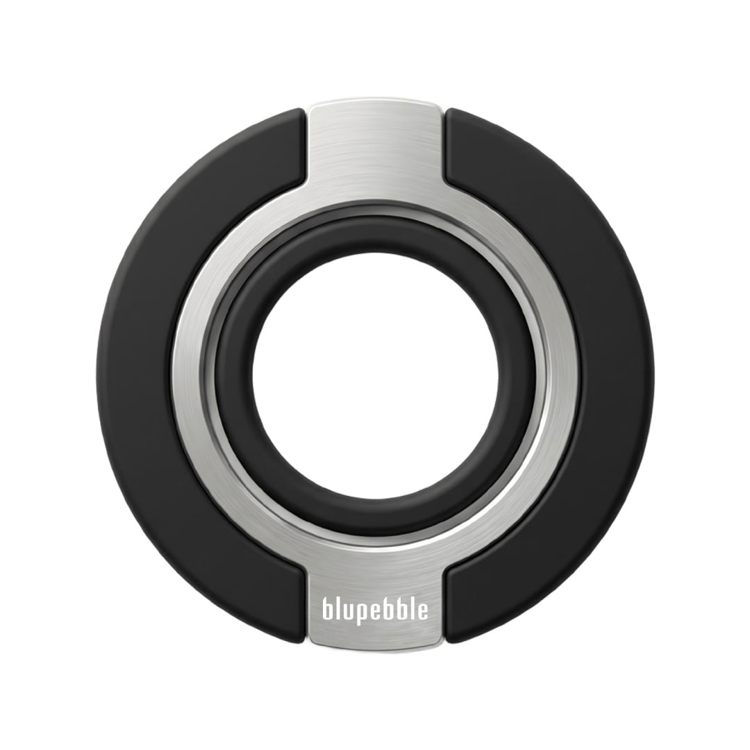 BLUPEBBLE MAG RING MAGSAFE MAGNETIC GRIP WITH ADJUSTABLE KICKSTAND BLACK BP-MGRING-BK