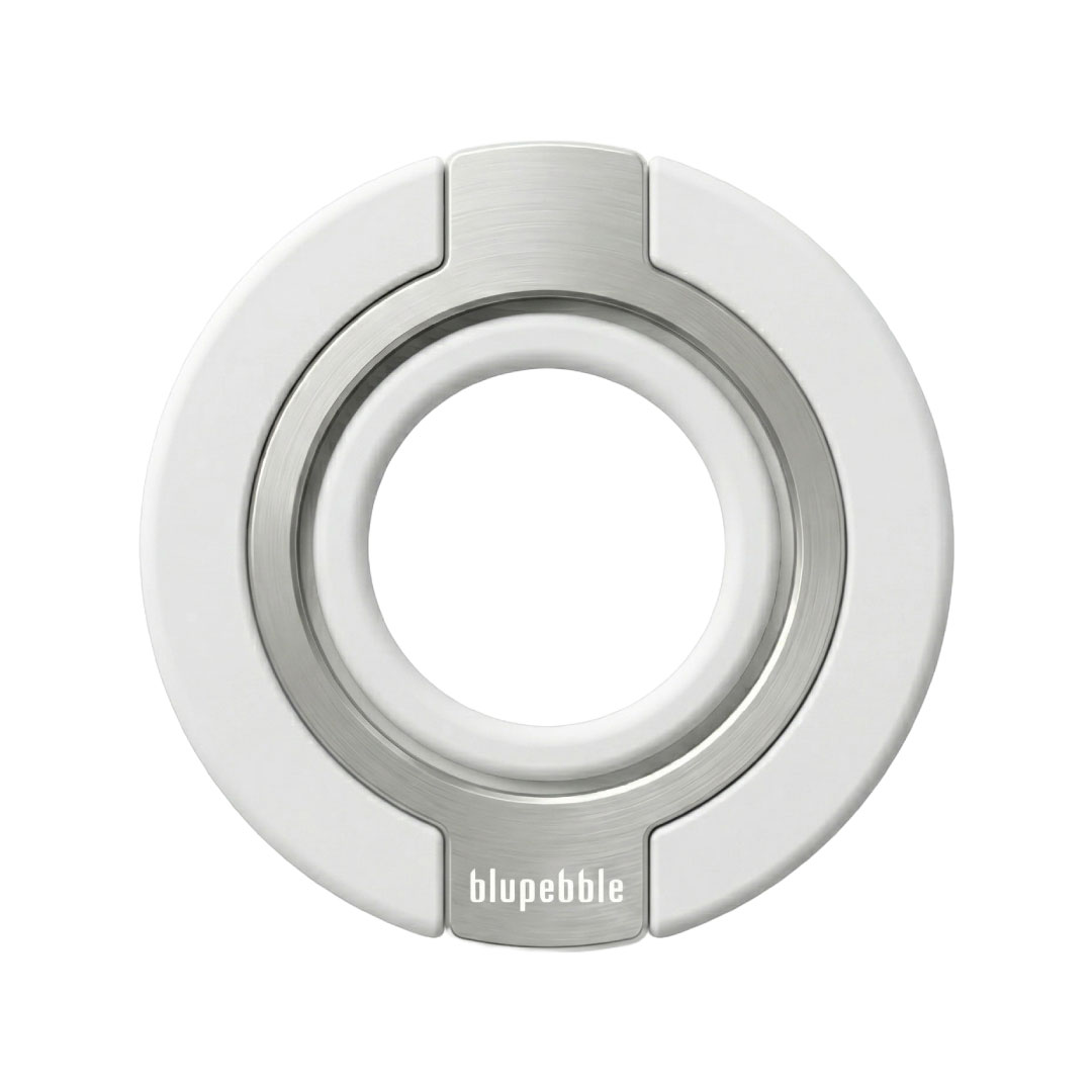 BLUPEBBLE MAG RING MAGSAFE MAGNETIC GRIP WITH ADJUSTABLE KICKSTAND WHITE BP-MGRING-WH