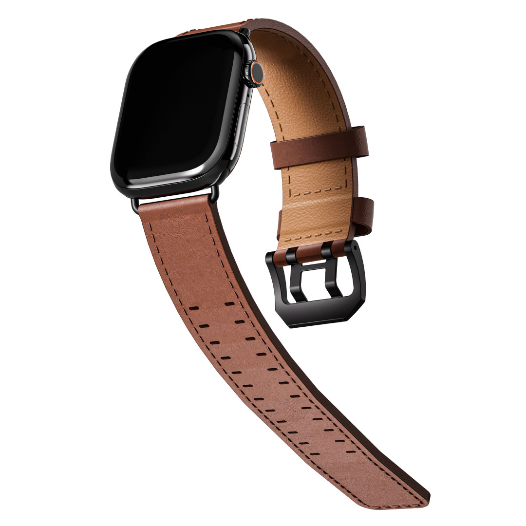 BLUPEBBLE APPLE WATCH STRAP ULTRA AND SERIES 11 ORLEN SERIES 49/45/44/42MM BROWN BP-ORLEN-BR