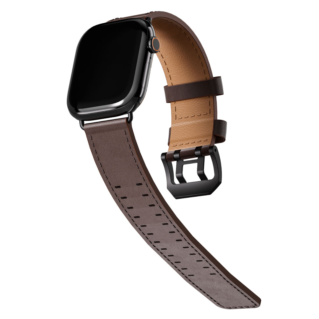 BLUPEBBLE APPLE WATCH STRAP ULTRA AND SERIES 11 ORLEN SERIES 49/45/44/42MM CHOCOLATE BP-ORLEN-CH