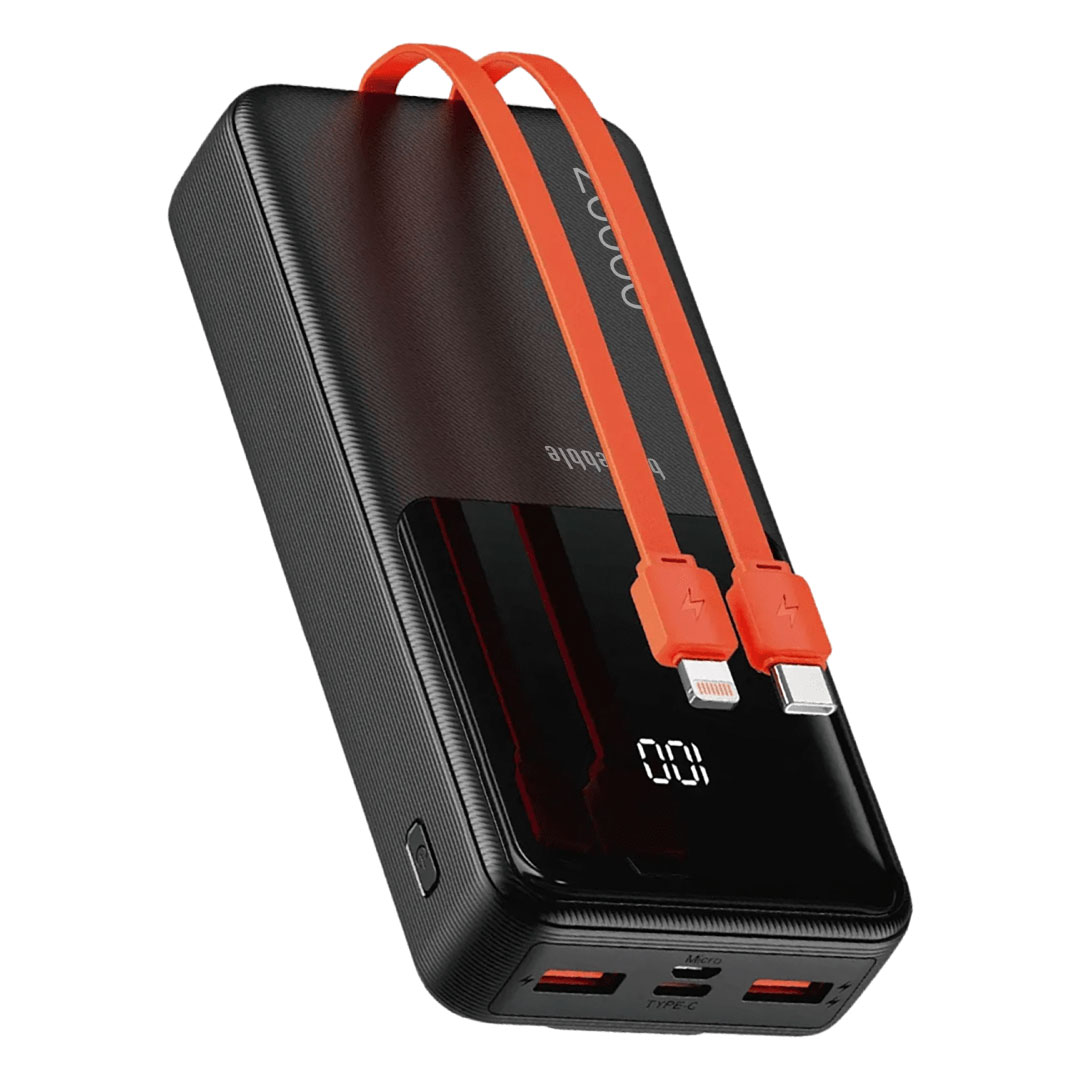 BLUPEBBLE LINKPOD 20 20000MAH BUILT-IN CABLE POWER BANK BLACK BP-P652L-BK
