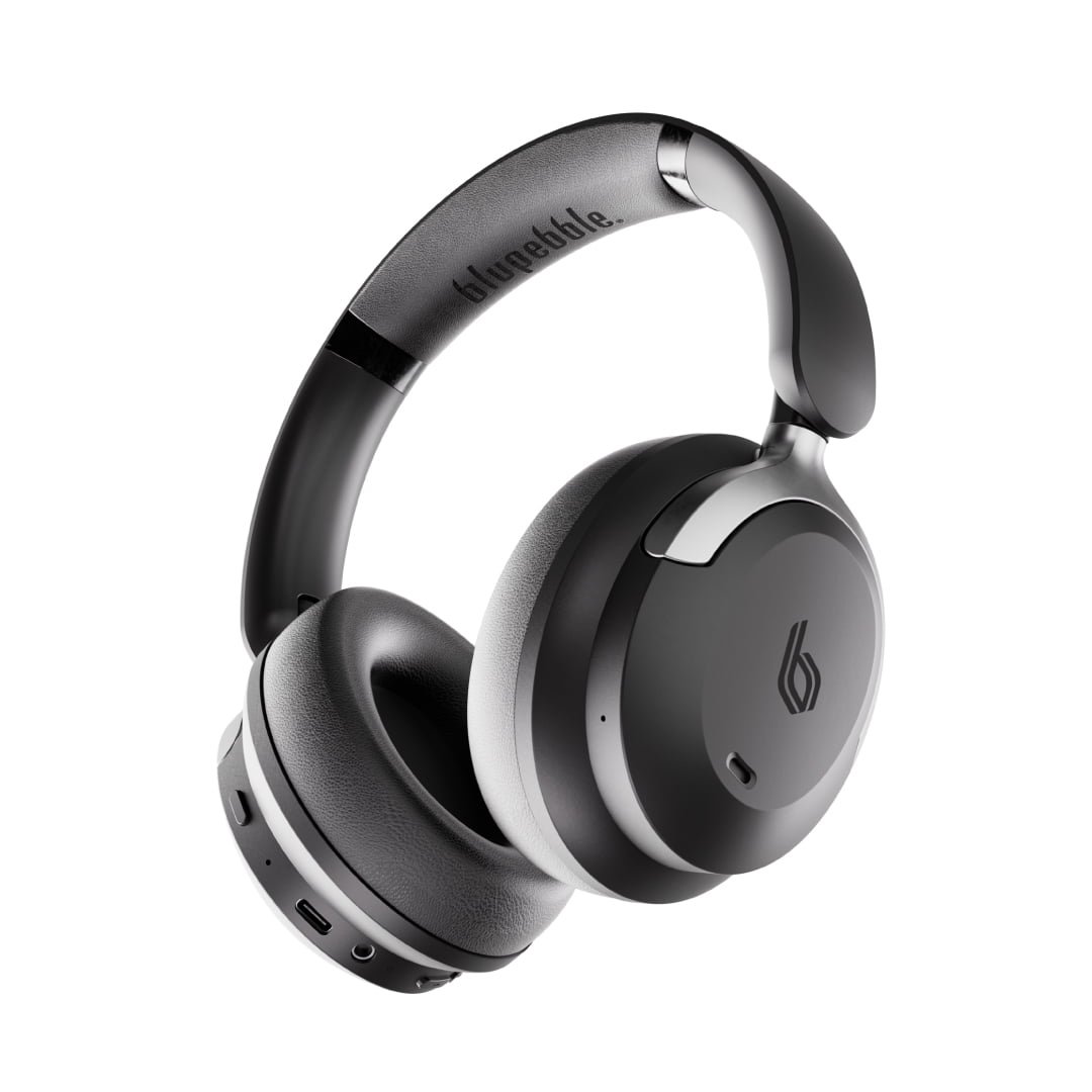 Bluepebble C80 Over-Ear Foldable Digital Hybrid Noise Cancelling Headphones - Black BP-PAC80ANC-BK