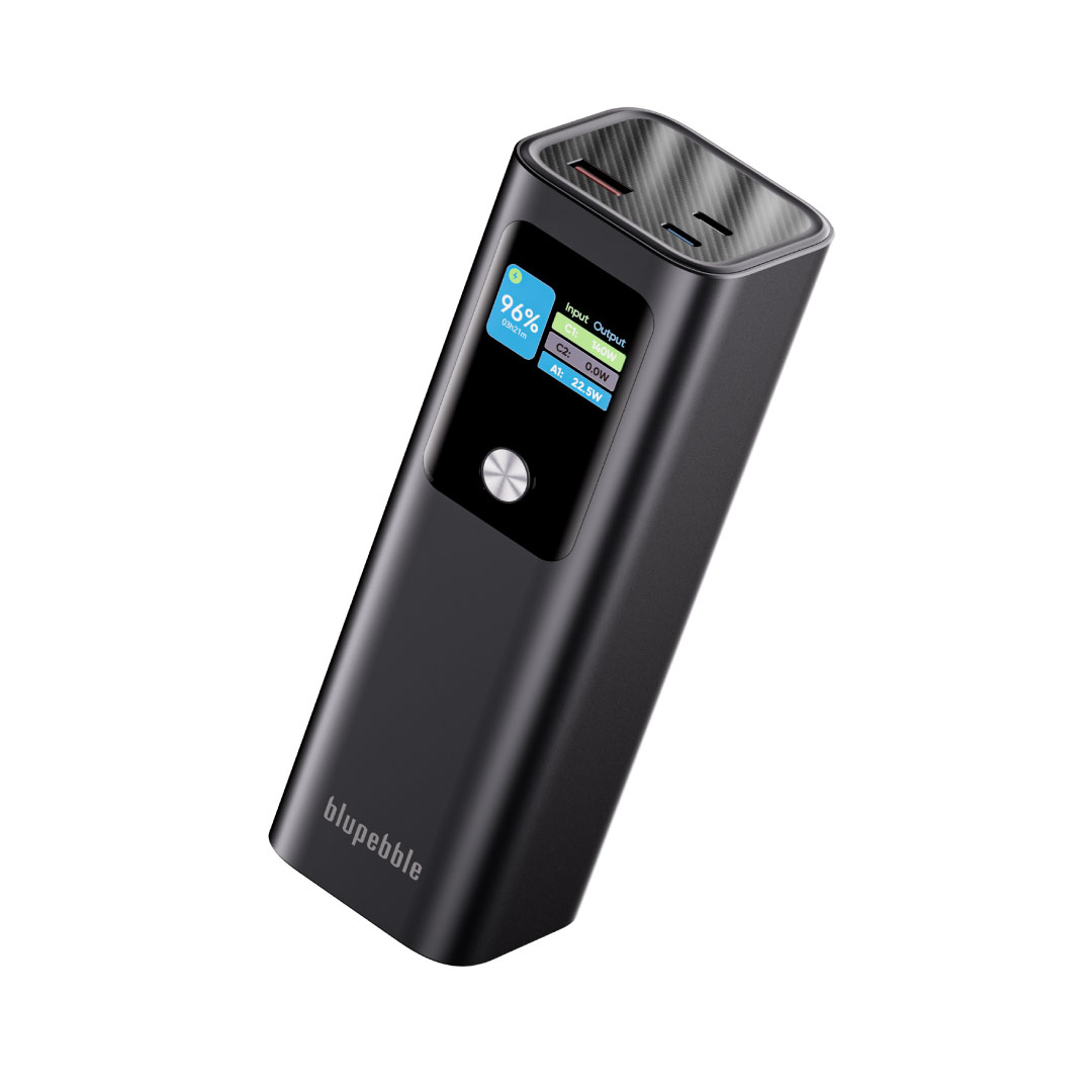 BLUPEBBLE MAXPOD 27000MAH 140W LED INDICATOR W FLASH LIGHT 2XUSB-C AND USB-A POWERBANK BP-PB140W-GY
