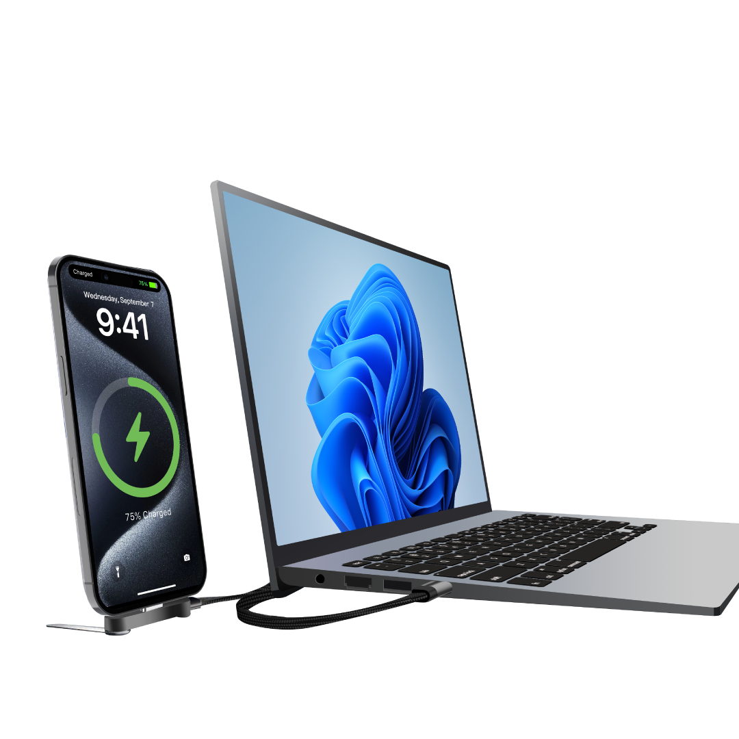 BLUPEBBLE POWERFLOW AXIS USB-C TO USB-C 240W BRAIDED CABLE W STAND GRAY BP-PFAXIS1.2M240W-GY thumbnail 3