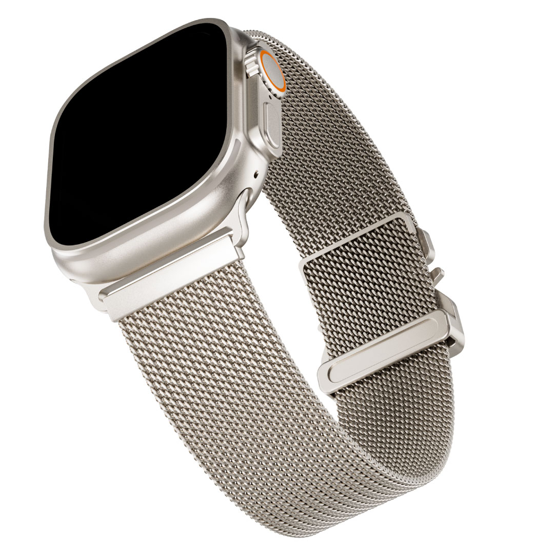 BLUPEBBLE APPLE WATCH ULTRA 3 & SERIES 11 STEELUX WATCH STRAP 4946454442MM TITANIUM BP-STEELUX-TI