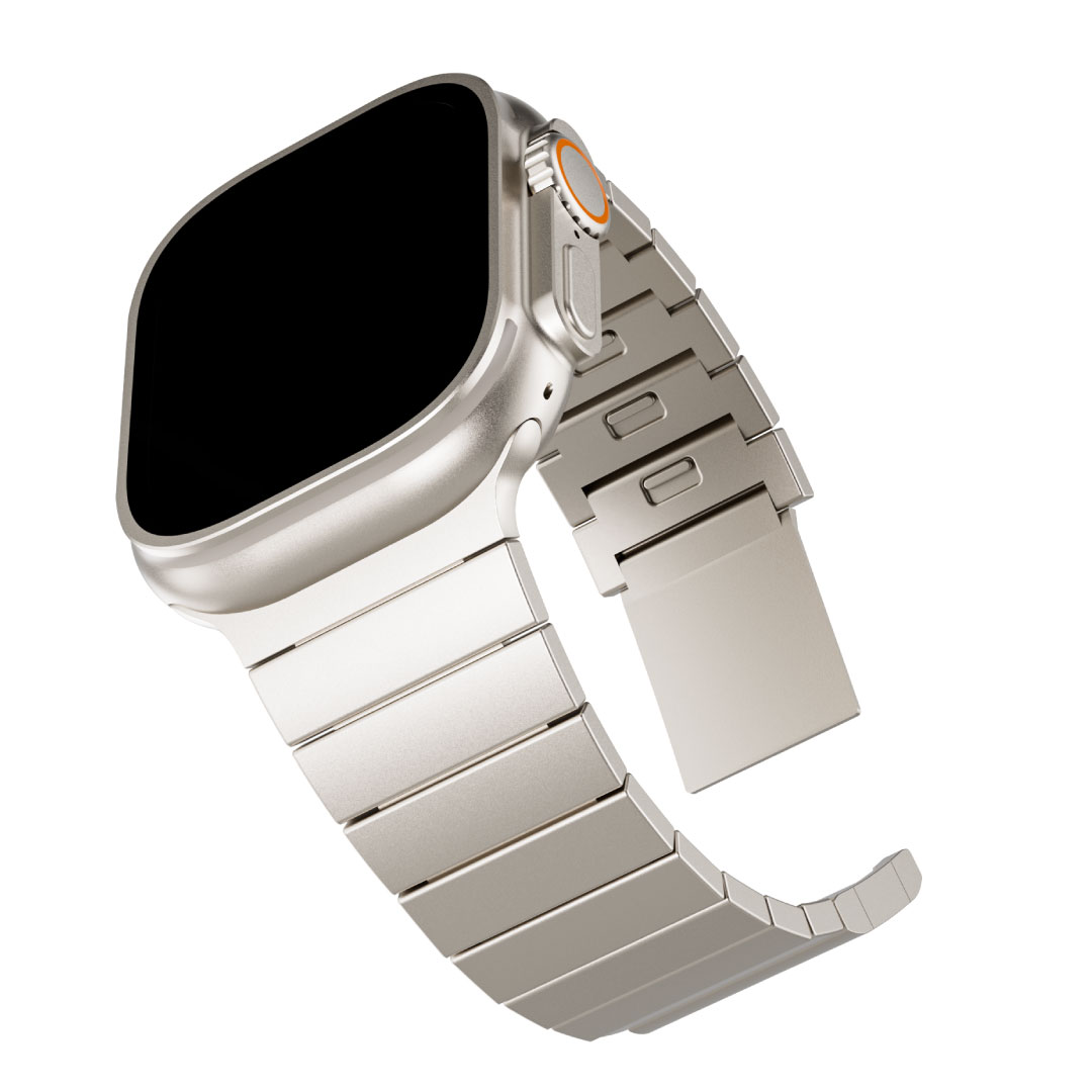 BLUPEBBLE APPLE WATCH STRAP ULTRA 3 AND SERIES 11 STELLAR SERIES 49/46/45/44/42MM TITANIUM BP-STELLAR-TI