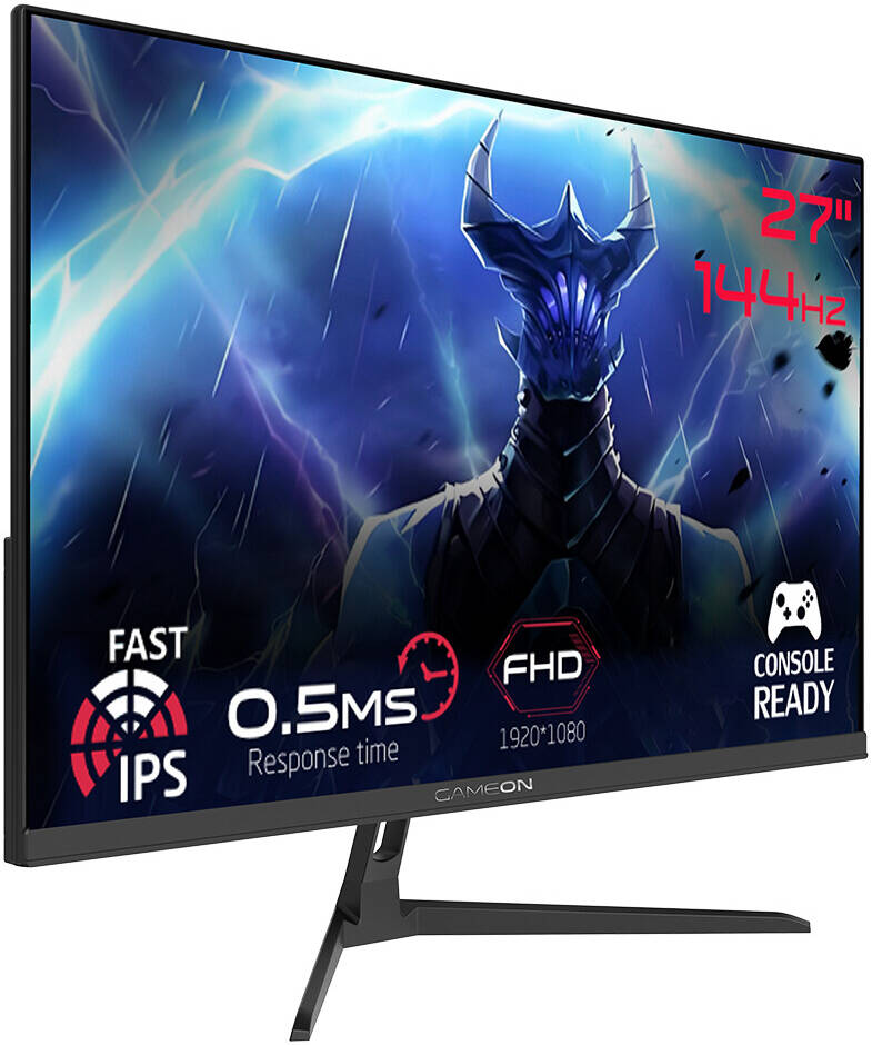 GAMEON ESSENTIAL 27 INCH FHD 144HZ 0.5MS GAMING MONITOR BLACK GOES27FHD144IPS