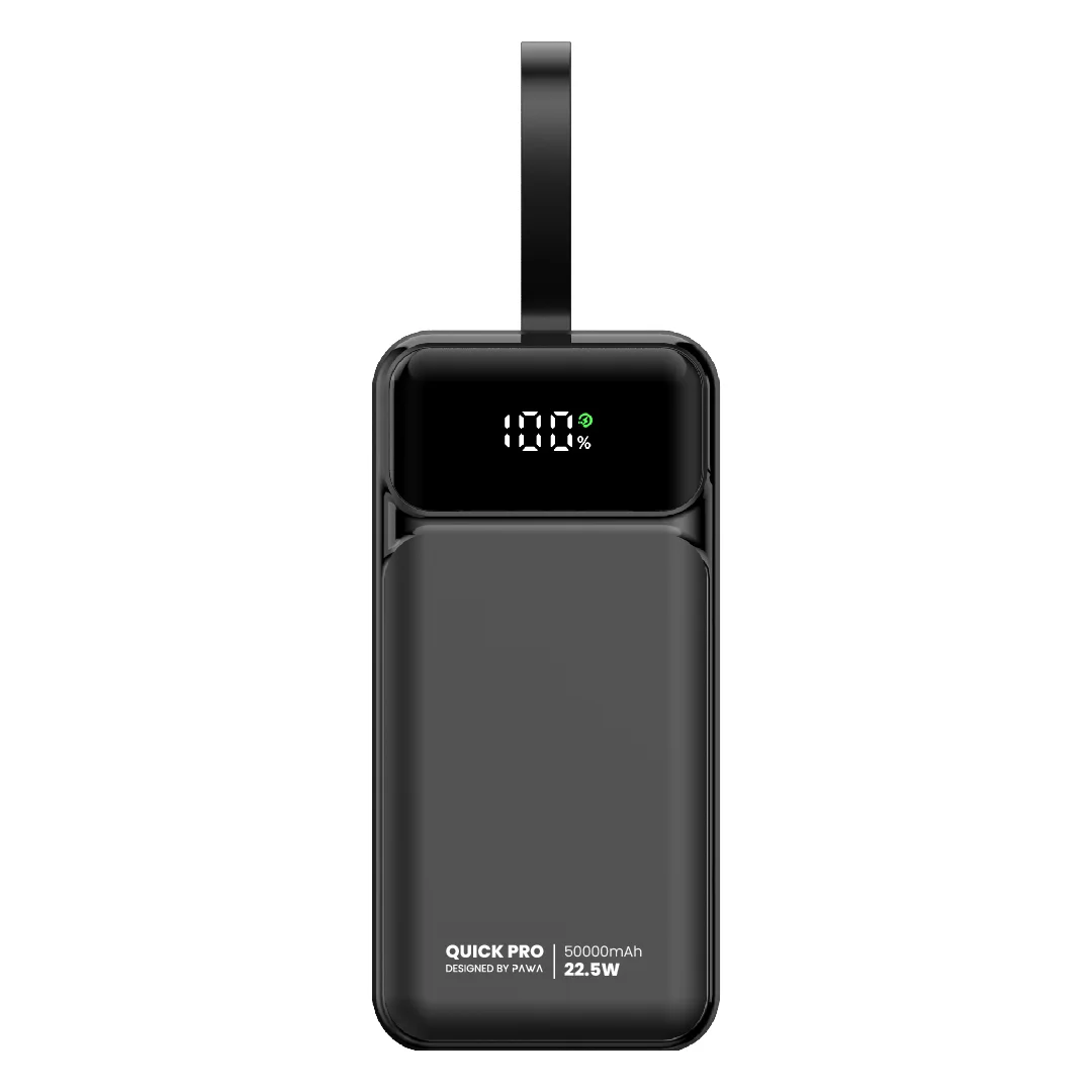 PAWA QUICKPRO 50000MAH P225 FAST CHARGING POWERBANK BLACK PW-PBQP50TT-BK
