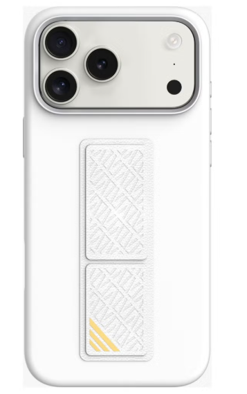 LEVELO IPHONE 17 PRO MORPHIX SILICONE CASE WOTH LEATHER GRIP SILVER LVLMRPS17PSL