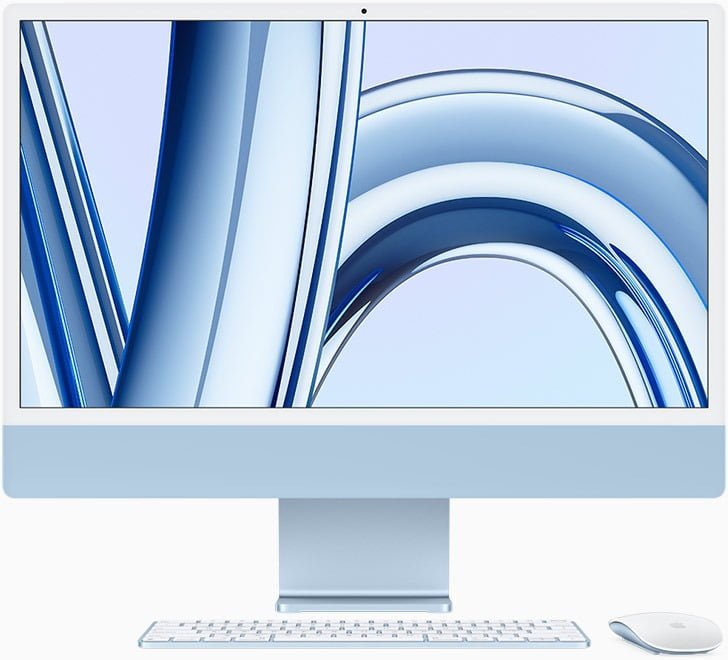 APPLE 24-INCH IMAC 4.5K DISPLAY M3 CHIP WITH 8-CORE CPU AND 10-CORE GPU, 256GB SSD BLUE ARABIC MQRQ3
