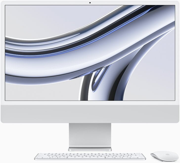 APPLE 24-INCH IMAC 4.5K DISPLAY M3 CHIP WITH 8-CORE CPU AND 10-CORE GPU,512GB SSD  SILVER ARABIC MQRK3