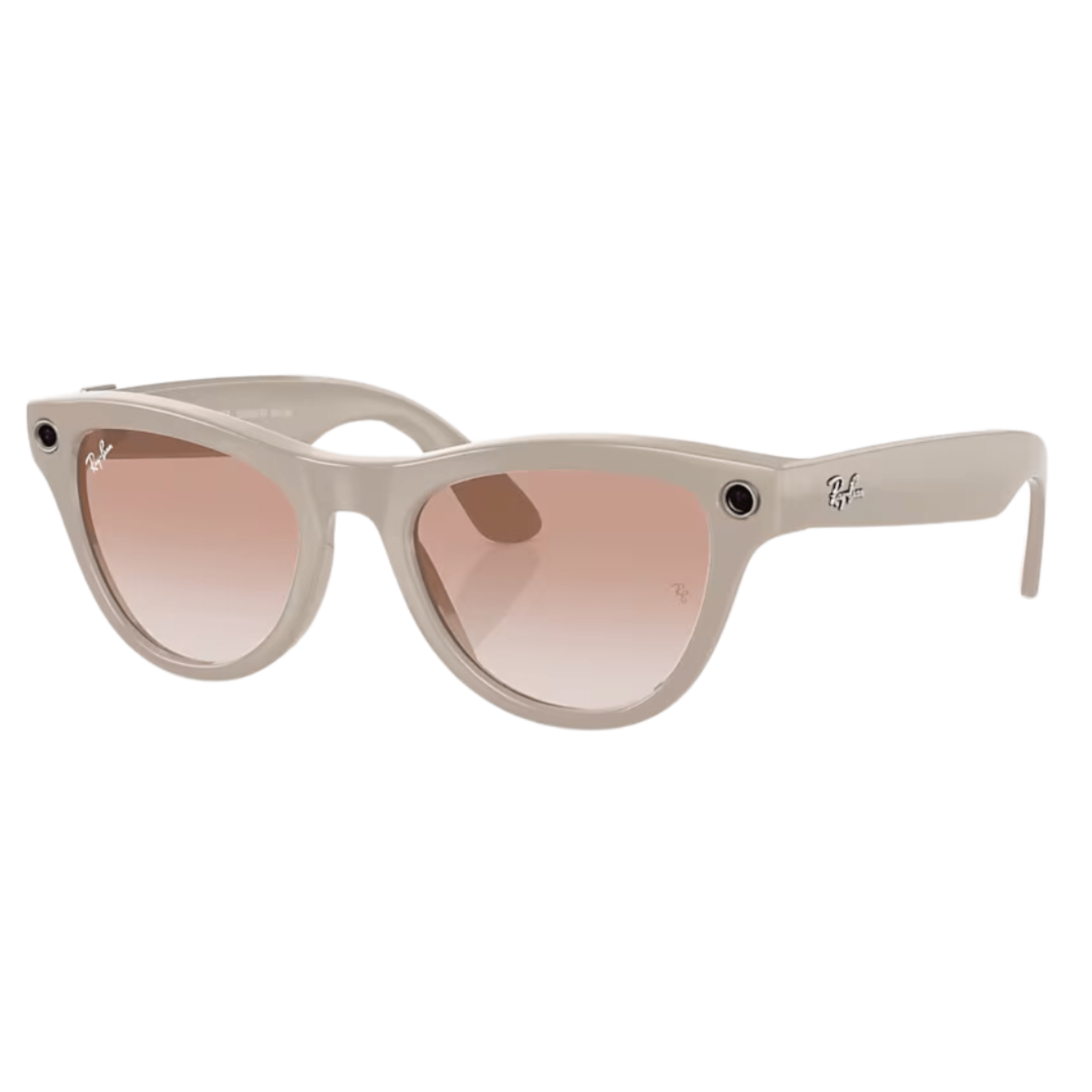 RAYBAN META WAYFARER SUNGLASSES F SHINY DARK GRAY L G15 GRADIENT CINNAMON PINK RW4010