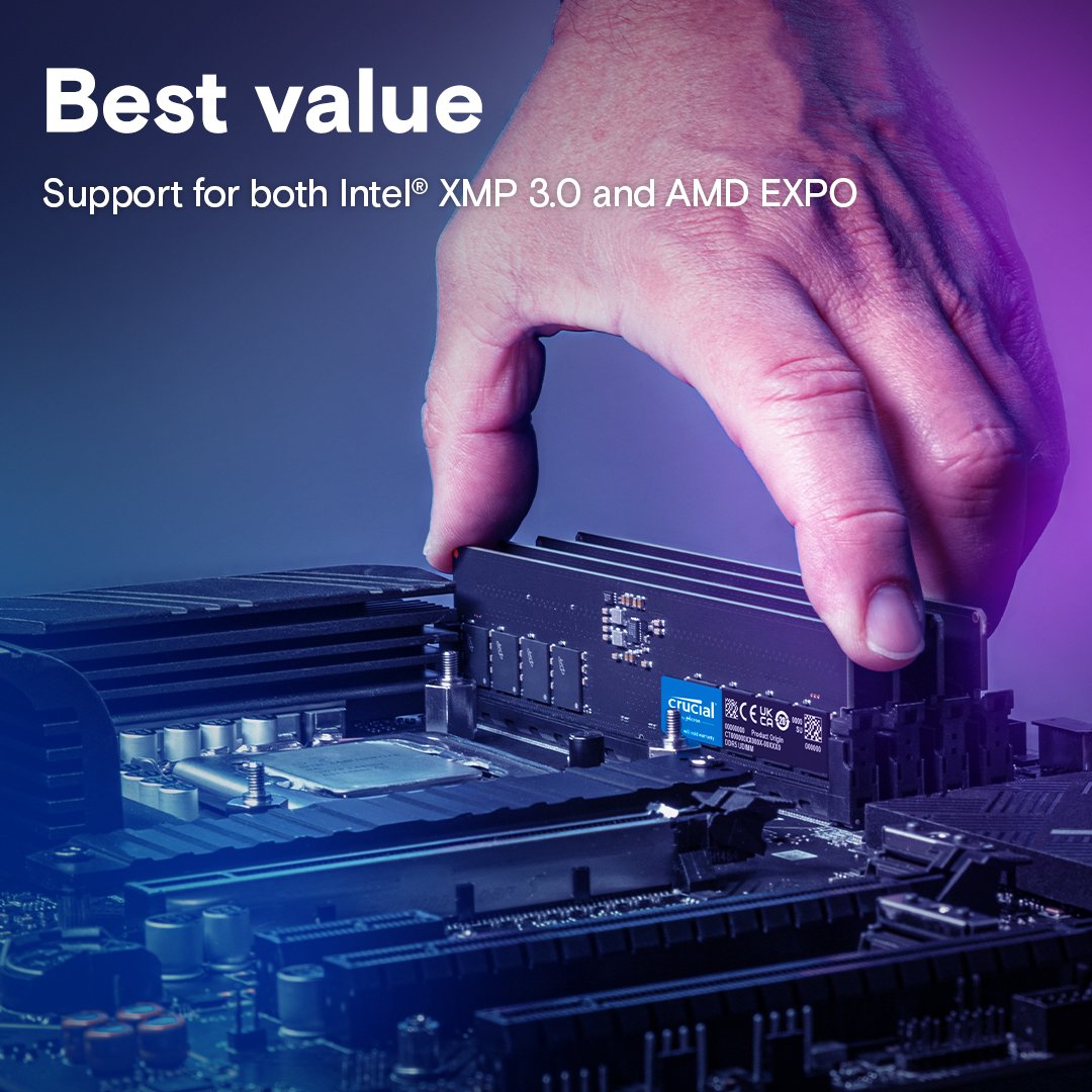 Crucial 32GB DDR5 5600 Desktop RAM CT32G56C46U5 thumbnail 4